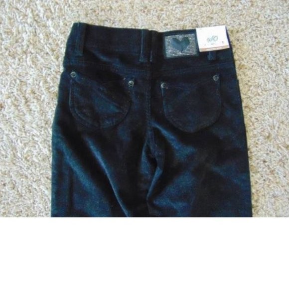 *Velour Pants SO sz 10 Black Adjustable Waist Glitter 4 Pocket Stretch Girls - Picture 4 of 4
